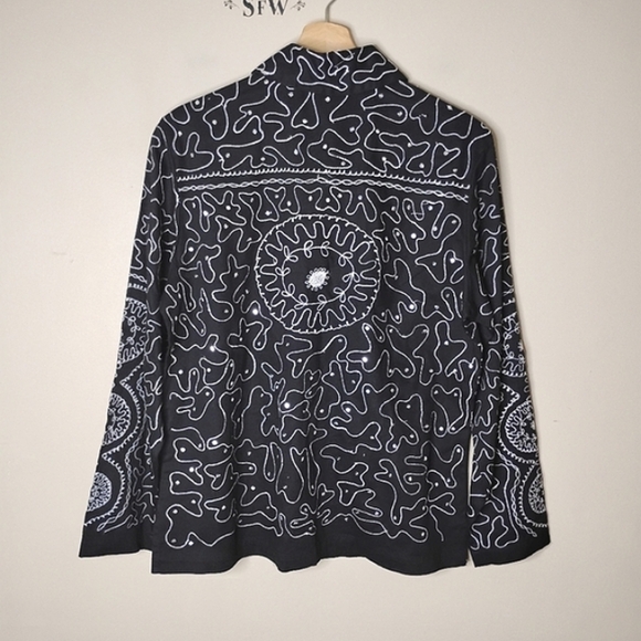 Choices Embroidered Jacket Size S Casual Chic Artsy Everyday Layer - Picture 6 of 9